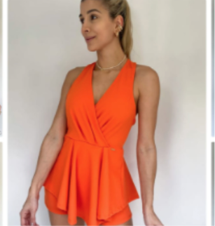 V-Neck One Piece Mini Romper Skort