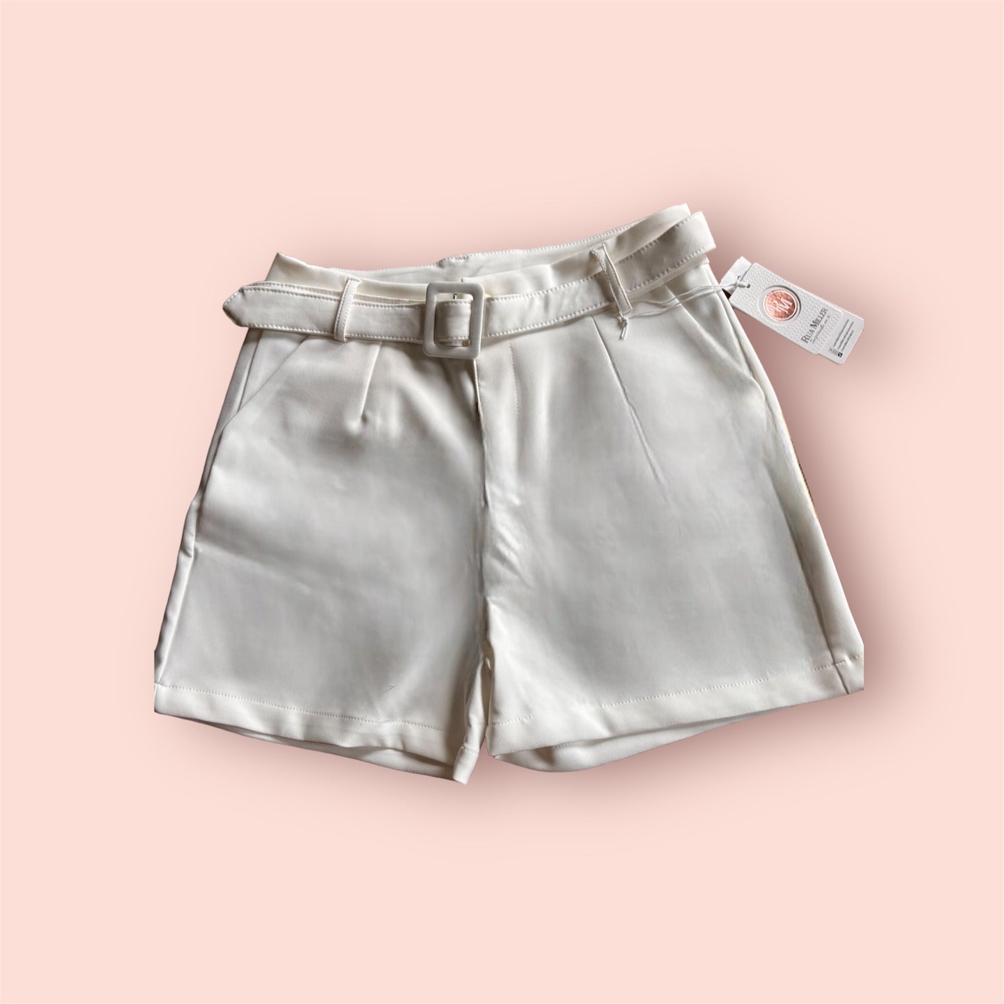 Medium Rise Shorts with Woven Belt