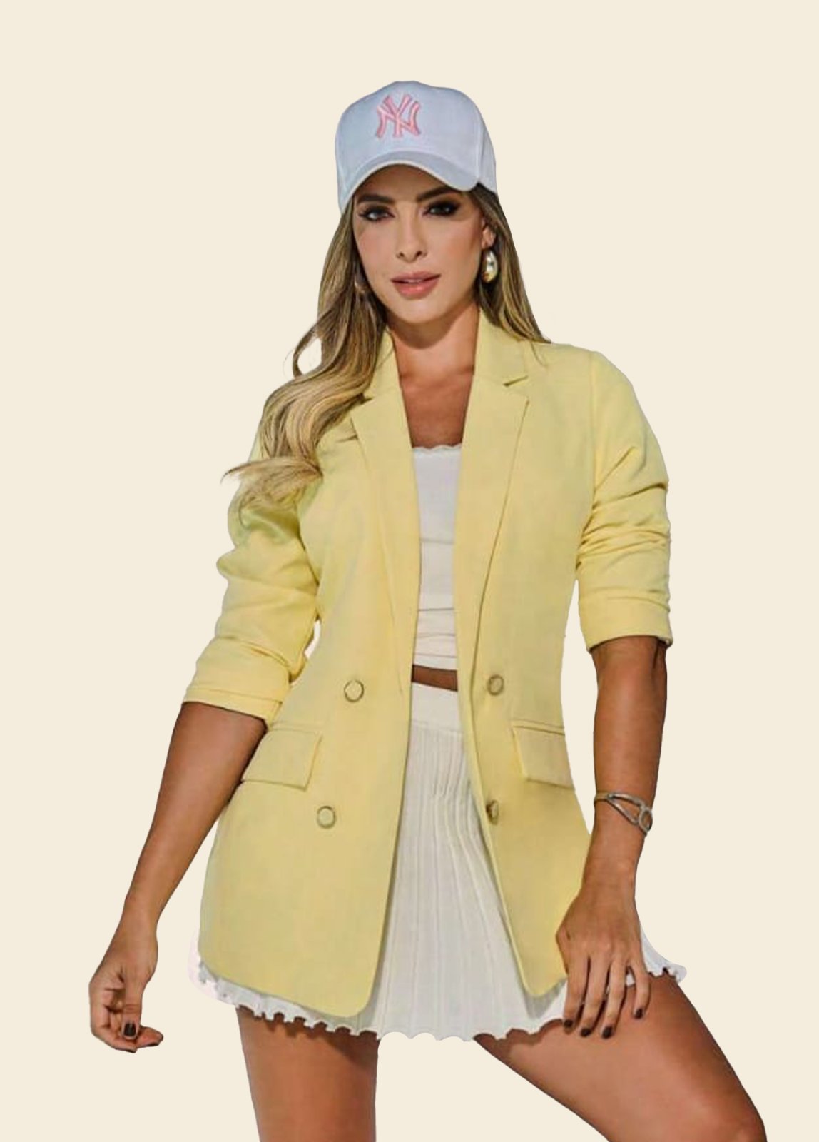 Unge 2024 Potch Ket soft textured yellow blazer style jacket XL coastalgrandma style