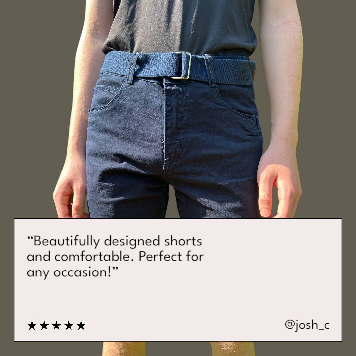 Men's Navy Flat Front Shorts