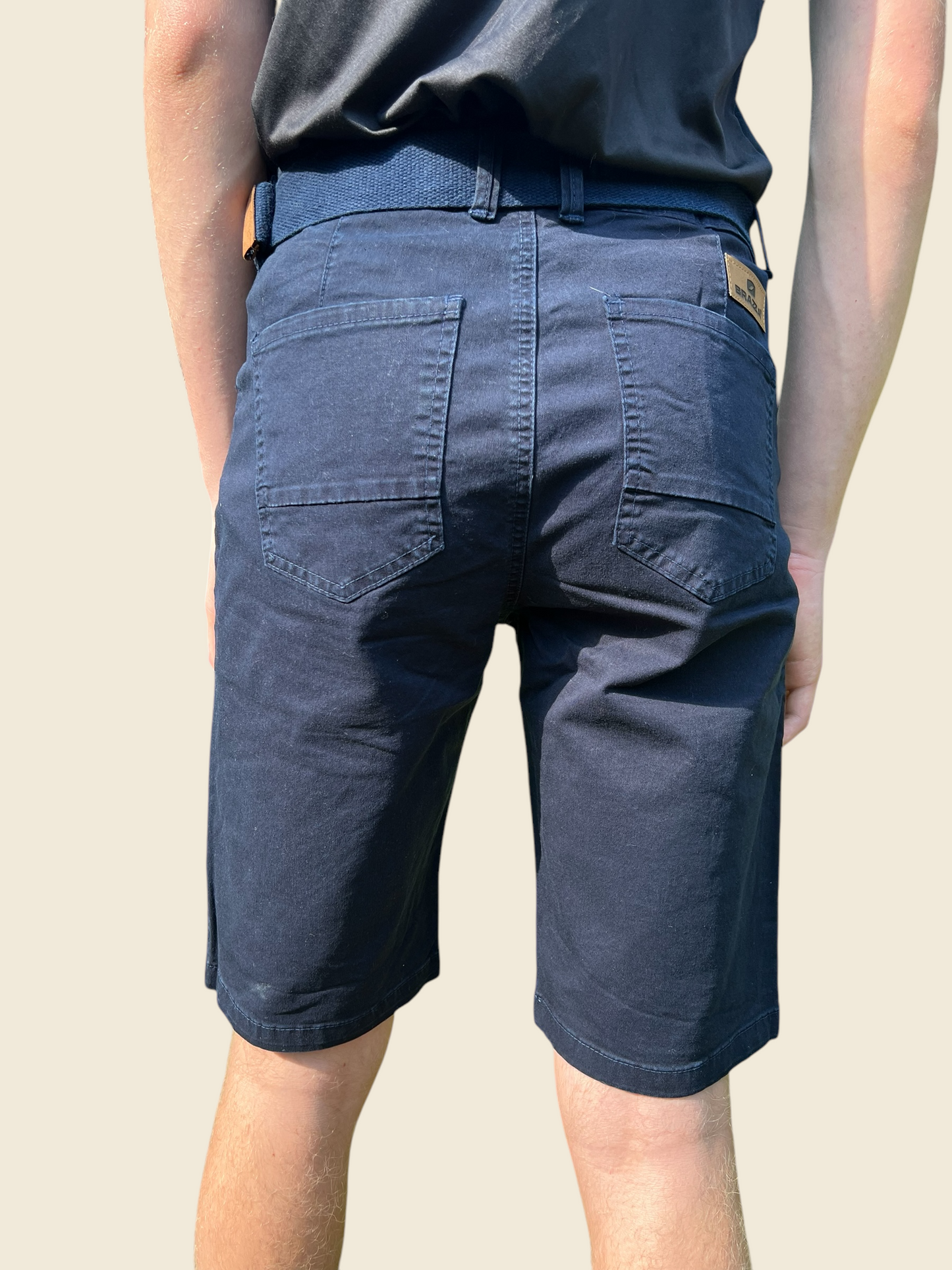 Men's Navy Flat Front Shorts