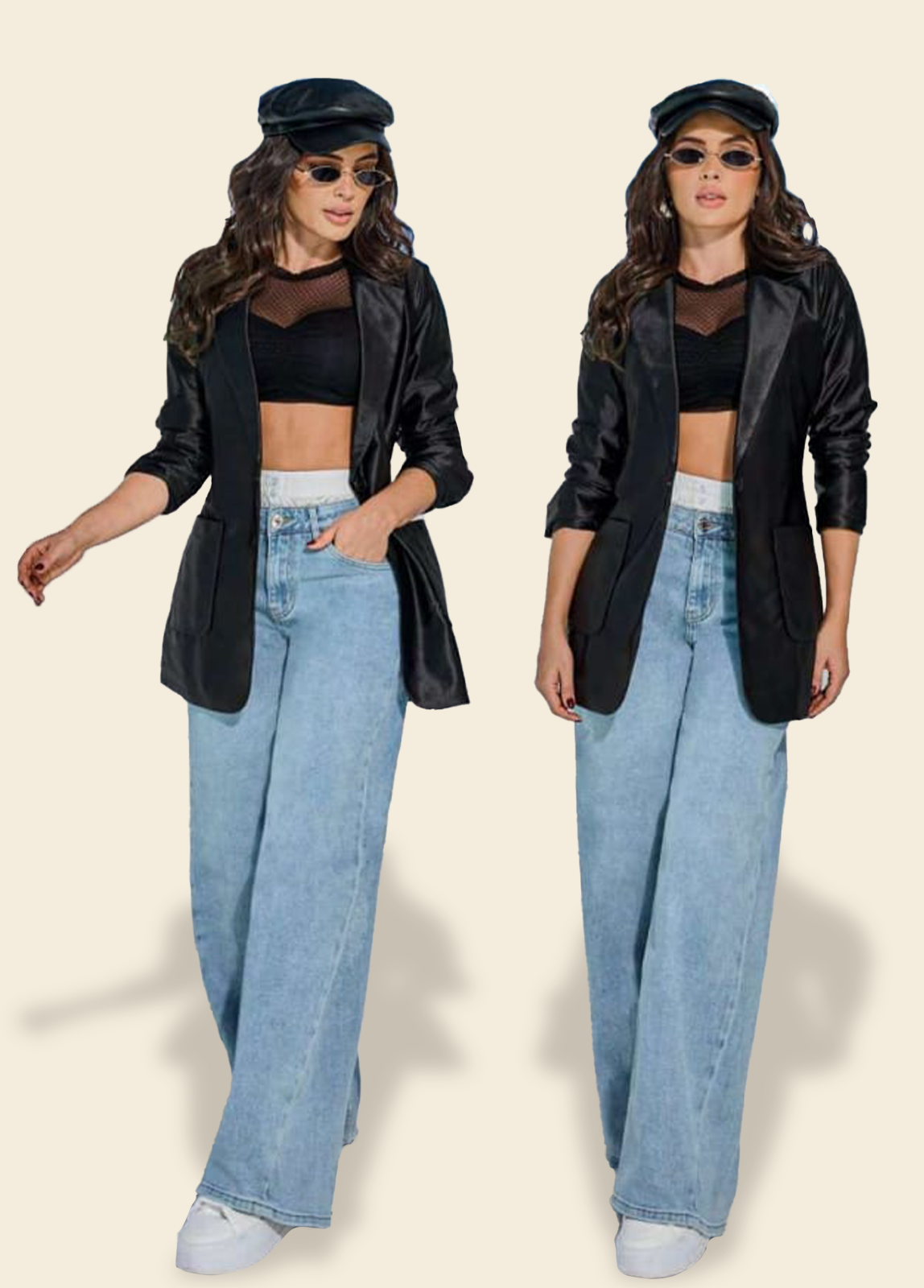 Black Satin Blazer Suit Jacket